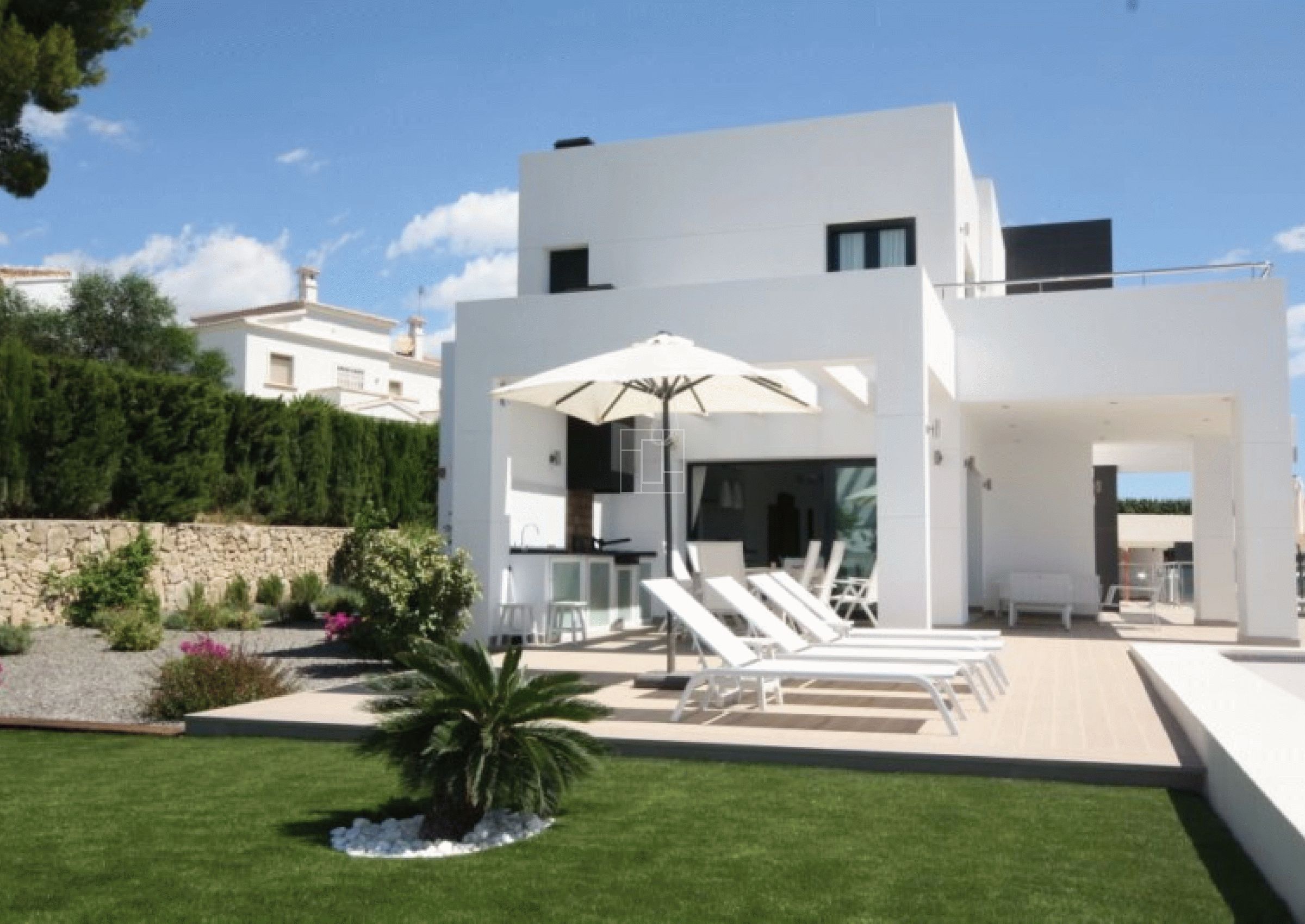 Luxurious modern villa with open valley and sea views in Moraira