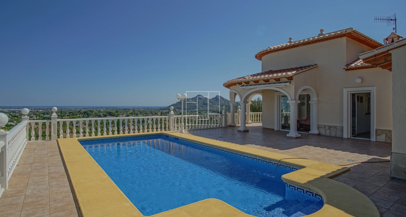 Villa with panoramic sea and valley views in Pedreguer