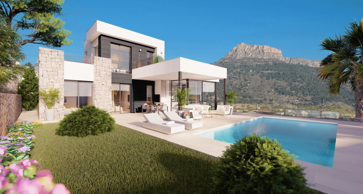 Off plan project for new to be built designer villa with sea views in Calpe