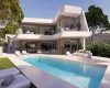 Villa moderna de lujo de 4 dormitorios en construcción con vistas al mar en Moraira